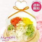 母の日 2026 プレゼント 花 ギフト プリザーブドフラワーハート ガラスドーム オレンジ 枯れない花 母の日ギフト おしゃれ かわいい 人気