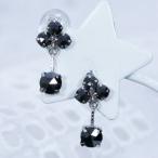 K18WG 0.6ct ブラックダイヤピアス ローズカット 18金 ホワイトゴールド 4月誕生石
