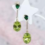 K18 2ct ペリドットピアス オーバル 18金 グリーンガーネット 0.3ct 1月誕生石