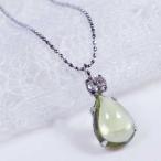 PT 1ct ペリドットペンダント ネックレス ダイヤ 0.1ct カボション プラチナ 45cm８月誕生石