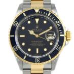 ロレックス Rolex 腕時計 サブマリーナー 16613 デイト 回転ベゼル 夜光インデックス 夜光針 ブラック文字盤 K18YG SS 自動巻き