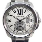 カルティエ Cartier 腕時計 カリブル W7100015 シルバー文字盤 ローマンインデックス デイト 夜光インデックス スモールセコンド 裏ス