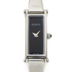 グッチ GUCCI 腕時計 バングルウォッチ 1500L レクタンギュラー ブラック文字盤 ホースビット クラスプ SS クオーツアナログ