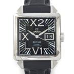 オメガ OMEGA 腕時計 デ・ヴィル X2 ビッグデイト 7813.50.31 コーアクシャル 夜光針 スクエア ブラック文字盤 SS ブラック ア