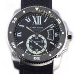 カルティエ Cartier 腕時計 カリブル W7100056 デイト スモールセコンド 夜光インデックス 夜光針 回転ベゼル ブラック文字盤 ローマ