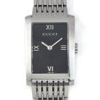 グッチ GUCCI 腕時計 8600J レクタンギュラー ストライプ ブラック文字盤 SS クオーツアナログ