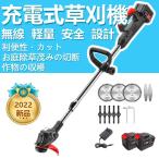 【2025進化版】充電式 草刈り機 電動 芝刈り機 21V 伸縮式 マキタ電池に対応 コードレス 草刈機 低騒音 芝刈り機、3種類の交換用ブレード 農場などに適し