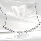 ネックレス ダイヤモンドネックレス プラチナ ライン バケットカット CAN-0040