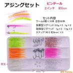 アジング セット 5cm ピンテール ワーム 6色 60本 ジグヘッド スナップ セット 2インチ 釣り 釣具 KAIRI
