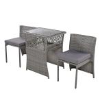 ガーデンテーブル3点セットラタン調...