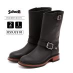 ショッピングschott Schott ショット グッズ ブーツ 靴 ENGINEER BOOTS エンジニアブーツ ウォータープルーフ バイク ファッション レザーブーツ 経年変化 ブラック 7825991001