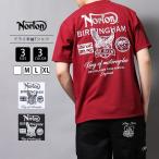 Norton ノートン メンズ 半袖 Tシャツ ドライ モノトーン ワッペン ロゴ イギリス バイカー 吸水速乾 アメカジ カジュアル 大人カジュアル 252N1000B