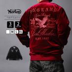 ショッピングスカジャン Norton ノートン メンズ ライトアウター ブルゾン イーグル 刺繍 ベロアスカジャン ベルベット 袖刺繍 同一トーン 大人カジュアル アメカジ 261N1601B