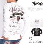 ノートン NORTON ロンT MAXシリーズ UKエンブレム＆ウィング 刺繍プリント 天竺 長袖Tシャツ 243N1107B