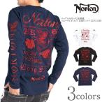 ショッピング新作 【2025秋冬新作】ノートン NORTON ロンT イーグル＆ローズ 総刺繍 ヘビーウェイト天竺 長袖Tシャツ 253N1105B