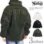 【2025秋冬新作】ノートン NORTON ジャケット Bigノートンロゴ 刺繍 ナイロン切替 スタンドカラー ボアZIPジャケット 253N1305B