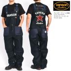 バンソン VANSON ワンスター チェーン刺繍 ジャングルクロス デッキ オーバーオール ツナギ NVAO-2402-NAVY