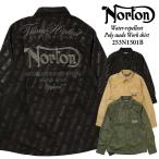 Norton ノートン 服 長袖 シャツ 253N1501B 撥水 ポリスウェード ワークシャツ 総柄 エンボス加工 刺繍 ロゴ アメカジ バイカー メンズ