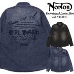Norton ノートン 服 長袖 シャツ 261n1500B フロント エンブレム 同色刺繍 デニムシャツ アメカジ バイカー メンズ 服 ファッション