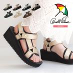 アーノルドパーマー スポーツサンダル レディース 厚底 ウェッジソール 軽量 履きやすい 脱げにくい ストラップ 黒 ブラック ベージュ ブラウン ピンク 5501