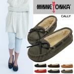 MINNETONKA CALLY SUEDE SLIPPER 本革 キャリー スエード スリッパ ファー モカシン ボア レザー フラットシューズ カジュアル ぺたんこ靴