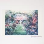 「Le Jardin Secret」 2021 Yumi Kohnoura作 オリジナル・ポストカード 絵はがき 葉書 絵画 フランス ガーデン 花 風景 ル・ジャルダン・スクレ