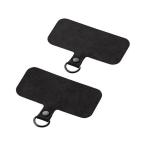 【お取り寄せ】エレコム スマホ ストラップホルダー 1口タイプ 2枚 ブラック P-STHD1BKN スマートフォン用ケース カバー スマートフォン関連品 スマホ