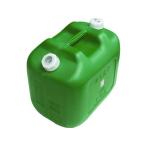 【お取り寄せ】ヒシエス 軽油缶 20Lワイド グリーン KY-20W ポリタンク 扁平缶 バッグインコンテナ 樹脂容器 計量器