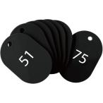 【お取り寄せ】オープン工業 スチロール番号札 小判大 51〜75 黒 BF-52-BK 番号札 名札 キーホルダー