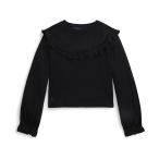 (取寄) ラルフローレン キッズ ガールズ ラッフルド トップ (ビッグ キッド) Black