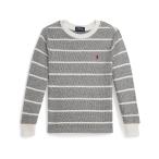 (取寄) ラルフローレン キッズ ボーイズ ストライプド ワッフル コットン ロング Polo