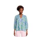 ショッピングルルド (取寄) リリー ピュリッツァー レディース ルルド 3/4 スリーブ コットン Lilly Pulitzer women Lourdes 3/4 Sleeve Cotton Sunwashed Blue Plumes In Bloom