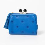 ショッピングがま口 ペルケ perche アクリル玉がま口2つ折り財布 やぎ革 ゴート 08-06-03560-BLDOT ブルードット