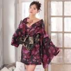 浴衣 ドレス 大人 着物 和風 花魁 コスプレ 花柄 衣装 浴衣ドレス Jewel ジュエル 着物ドレス ミニ オフショルダー 花魁ドレス