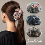 バナナクリップ ヘアクリップ ヘアアクセサリー レディース シフォン 花柄 フラワー ドレープ しっかり まとめ髪 可愛い 大きめ 髪が多い