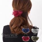 ヘアゴム レディース 黒 ヘアアクセ オーガンジー シースルー フラワー ヘアアクセサリー ブラック ネイビー ワイン jewelvox DM便送料無料