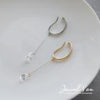 ショッピングイヤーカフ イヤーカフ イヤリング レディース 30代 40代 50代 片耳用 金属アレルギー対応 キュービックジルコニア 一粒 ドロップ ロング 華奢