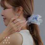 ショッピング福袋対象 【選べる福袋対象商品】 シュシュ ヘアゴム ヘアアクセ レディース オーガンジー ストライプ ボーダー ブラック イエロー ブルー ビッグ 大人かわいい シンプル