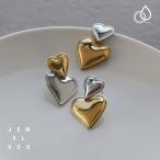ショッピング福袋対象 【選べる福袋対象商品】 ピアス レディース 金属アレルギー対応 サージカルステンレス ハート バイカラー つけっぱなし 錆びない 揺れる 40代 50代