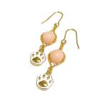 ピアスピンクオパール肉球猫ネコねこ...