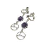  аметист серьги фиолетовый кристалл .. сиденье звезда сиденье камень rhodium цвет . рыба .pi She's Pisces Cubic Zirconia 