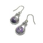 馬蹄ピアスチャロアイト8mm丸珠宝...