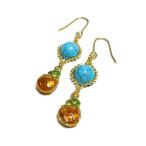  бирюзовый . ананас. серьги 