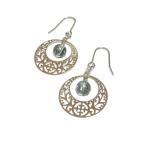  голубой топаз. дизайн рама серьги 