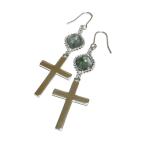 セラフィナイトと大きな十字架のピアス
