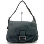FENDI フェンディ マンマバケット ショルダーバッグ ジャージー コットン グレー レディース
