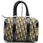 Dior ディオール ミニボストンバッグ ハンドバッグ トロッター キャンバス レザー ブラック レディース メンズ