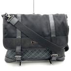 BURBERRY バーバリー メッセンジャーバッグ 黒チェック ショルダーバッグ 斜め掛け A4入る ナイロン/レザー ブラックレーベル メンズ レディース