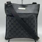GUCCI グッチ 27639 GGキャンバス 斜め掛け ショルダーバッグ レザー ブラック 薄型