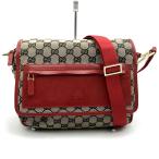 5％OFF!!!セール【6/11まで】GUCCI グッチ 019 0375 ショルダーバッグ 斜め掛け GGキャンバス レザー レッド ベージュ